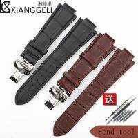 （Bar watchband）อุปกรณ์เสริมสำหรับนาฬิกาผู้ชาย39; S สายหนังนูน14มม. ForT60กีฬากันน้ำสุภาพสตรีหัวเข็มขัดสายหนังสีดำ