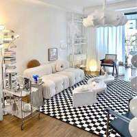 Checkerboard Car Bedroom R Cars Plaid Non-slip Rug Home Living Room Sofa Floor Mat Balcony Corridor Decoration Rugs