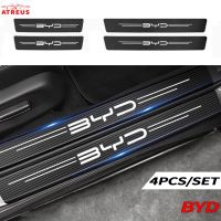 สติกเกอร์ป้องกันท้ายประตูรถหนังคาร์บอนไฟเบอร์สำหรับ BYD Atto 3 Yuan Plus Han EV