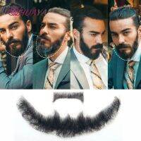 Silky Strands Fake Beard Hand Made 100% Real Hair Swiss Lace Comfortable Invisible Mustache For Men Cosplay Man Beard