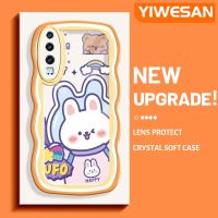 YIWESAN เคสปลอกสำหรับ Huawei P30 P30 Pro P30 Lite เคสลายกระต่ายอวกาศนักบินอวกาศสีสันสดใสน่ารักขอบคลื่นครีมกันกระแทกแบบใสนิ่มเคสมือถือโปรงใสลายกล้องถ่ายรูปสร้างสรรค์ฝาครอบป้องกันซิลิโคน