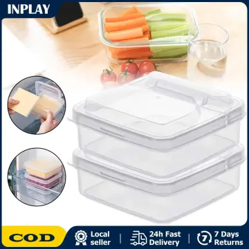 Sliced Cheese Container For Fridge With Flip Lid Clear Flip Top Storage Box