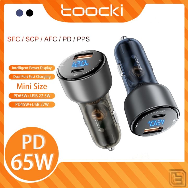 toocki-pd-65w-อะแดปเตอร์ที่ชาร์จในรถยนต์-qc3-0-pd3-0-ชาร์จเร็ว-พร้อมจอแสดงผลดิจิทัล-สําหรับโทรศัพท์-แล็ปท็อป-แท็บเล็ตth