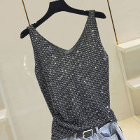 Shine Sequined Women Tank Tops 2021 Summer New Sleeveless Slim Sexy Night Club Female Pulls Tops Tees