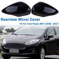 Rearview Mirror Cover Side Wing Mirror Caps Fit For Ford Fiesta MK7 2008 - 2017 Glossy Black Replacement Car Accessories