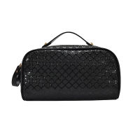 Pu Leather Cosmetics Bag Women Make Up weave Clutch Woven Knitting purse lady Zipper Pocket Case Organizer Pouch 2 pcs bag set