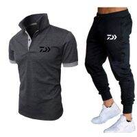 เสื้อยืด2ชุด Mannen Daiwa Vissen กางเกงขาสั้น Zomer Polo Korte Mouwen Broek Dunne Broek Sportkleding เสื้อบาสเก็ตบอลผู้ชาย