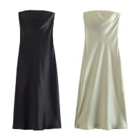 European and American style summer new womens clothing design slim silk satin dress 2917331 800