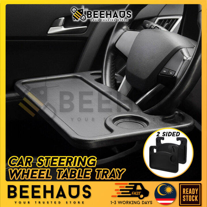 BEEHAUS Car Steering Wheel Table Tray Car Steering Wheel Desk Laptop