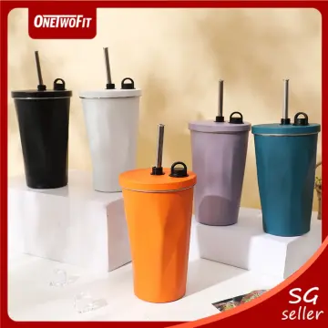 700ml Cold Cup Tumbler Cup Double Wall Cup with Straw and Lid Cup