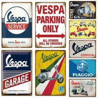 Vespa Vintage Wall โปสเตอร์ Vintage Retro Wall House ร้านอาหารตกแต่งแผ่นโลหะ Wall Decor Art ป้ายโลหะดีบุกป้าย  （Stock size: 20cm * 30cm）