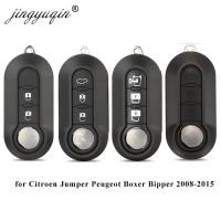 Jingyuqin 3 Button Remote Flip Folding Key Fob Shell For Citroen Jumper Nemo Fit Peugeot Boxer Bipper 2008-2015 Replacement Case