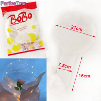 20pcs 20inch 7.5cm Wide Neck BoBo Balloons Transparent Bubble Ballons Rose Flower Clear Balloon for Wedding Brithday Party Decor