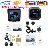 2021 New USB Solar Charging Motorcycle TPMS Motor Tire Pressure Tyre Temperature Monitoring Alarm System with 2 External Sensors