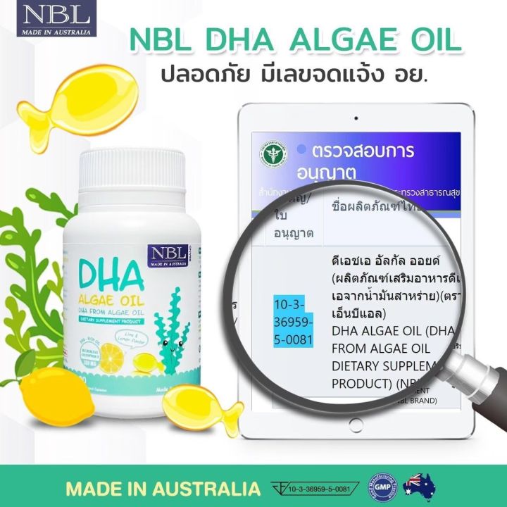 ของแท้100-พร้อมส่ง-nbl-dha-algae-oil-330-mg-30-แคปซูล-วิตามินสำหรับเด็ก-บำรุงสมองระบบประสาทและสายตา