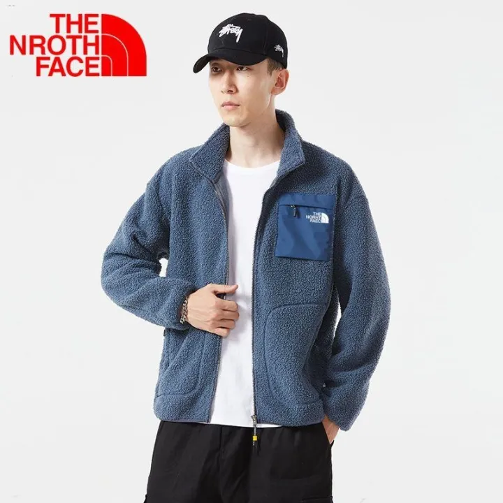 north-face-north-แจ็คเก็ตขนแกะกลางแจ้งพื้นผิว-tnf-ชายและหญิงคู่รุ่นฤดูใบไม้ร่วงและฤดูหนาวตุ๊กตาขนแกะเสื้อแจ็คเก็ตคาร์ดิแกนกันหนาวผ้าฟลีซ