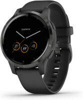 Garmin Vivoactive 4, GPS Smartwatch, Features Music, Body Energy Monitoring, Animated Workouts, Pulse Ox Sensors and More, Black Black 45mm Smartwatch