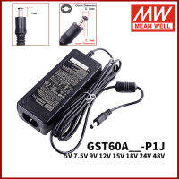 Mean Well GST60A-P1J 60วัตต์อะแดปเตอร์5โวลต์7.5โวลต์9โวลต์12โวลต์15โวลต์18โวลต์24โวลต์48โวลต์ Meanwell ชาร์จสากลแหล่งจ่ายไฟจีน2023เงินวาดเครื่องประดับ