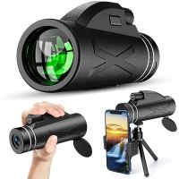 ZZOOI 80x100 HD BAK4 Monocular 10000M Long Range Professional Telescope with Tripod Phone Clip for Outdoor Camping Hunting