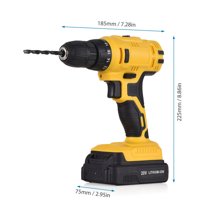 20โวลต์แบบพกพาสว่านไฟฟ้าไร้สาย3-8-i-nch-เชยสว่านไฟฟ้ามือถือไขควงกับ1300มิลลิแอมป์ชั่วโมง-b-attery-ชาร์จอย่างรวดเร็ว6ดอกสว่าน6ไขควงบิต-ไฟทำงาน-l-ed-2-variable-speed-18-1-28n-ปรับแรงบิด-m-m-ค่ะ