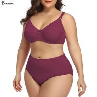 【LZ】❆□  Beauwear 80d-120f lingerie feminina plus size conjunto lingerie sexy simples conjunto ultrafino sem forro sutiã copo completo e conjunto de calcinha