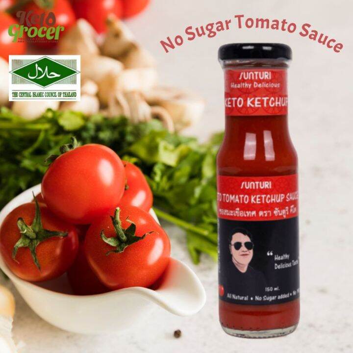 Keto Tomato Sauce 150ml No Sugar Ketchup Sos Tomato with Stevia