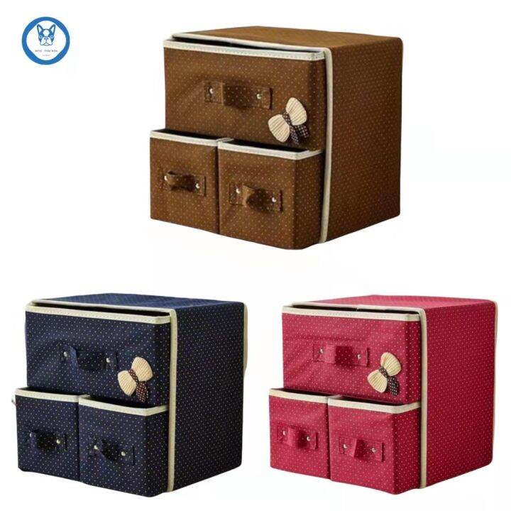♠KM Foldable Storage box Mini Drawer Organizer Durabox Clothes