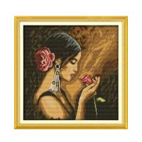 Rose girl cross stitch kit people 18ct 14ct 11ct count print canvas stitches embroidery DIY handmade needlework