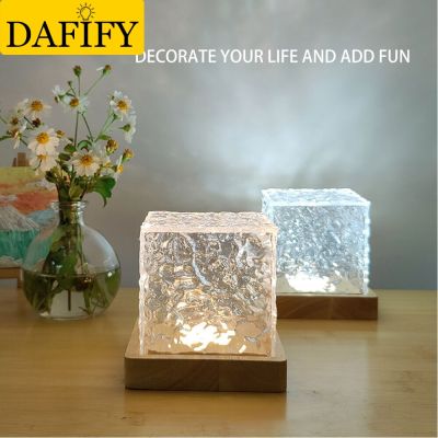 LED USB Crystal Table Lights Water Wave Night Lights Flame Atmosphere Lamps Flame Room Bedroom Bedside Bar Decor Lighting Lamp Night Lights