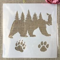 30*30 ซม.Grizzlies หมี PAW ป่า DIY Layering Stencils ภาพวาดสมุดภาพสี Embossing อัลบั้มตกแต่งแม่แบบ-hsdgsda