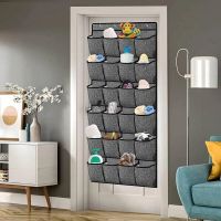 【YF】 Over the Door Shoe Organizer with 24 Pockets And 4 Metal Hooks Wall Mounted Fabric Holder Bag Hanger