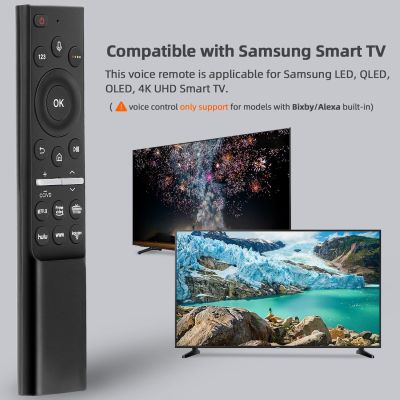 ส่วนลดจำกัดเวลารีโมทคอนโทรลด้วยเสียงผ่านบลูทูธอเนกประสงค์ใช้ได้กับ LED QLED 4K 8K UHD HDR Smart Tvs Netflix Prime Video