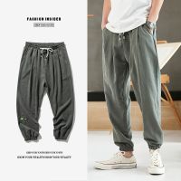 [COD] Pants mens 2021 new summer plus fat large size slacks Korean style trendy casual sports tide brand overalls