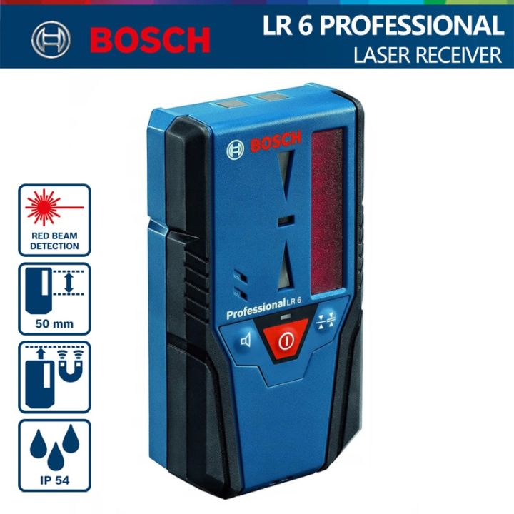 ตัวรับสัญญาณระดับเลเซอร์แบบมืออาชีพ-lr6จาก-bosch-เส้นสีแดงอุปกรณ์เสริมวัดระดับเลเซอร์เครื่องรับสัญญาณเลเซอร์สำหรับ-gcl2-50-gll3-80-50c-gll5-50x-80c