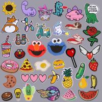hotx【DT】 Cartoon Embroidery Patches for Kid Sticker Badge Parches Iron on Clothing Applique Stripes