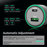 Wotobe USB C Car Charger 118W, QC5 Pd 100W PPS 45W 30W QC3.0 18W สำหรับ MiBook Type-C แล็ปท็อป 13 Samsung S21