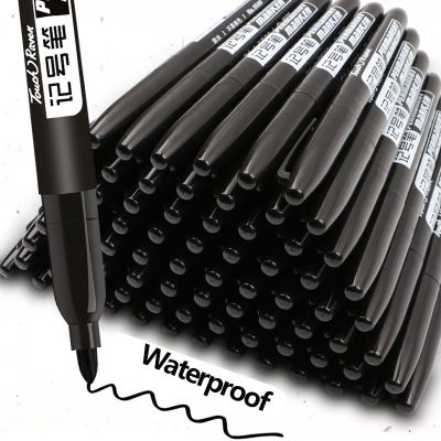 6 PCS Permanent Marker Pen Manga Drawing Markers Black Blue Red Waterproof Ink Sketch Pens Stationery Art School Supplies