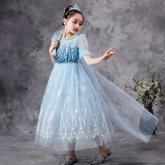 Váy Maxi Elsa Cho Trẻ Em, Với Áo Choàng Bông Tuyết Dài Tay, Trang Phục Dự  Tiệc Công Chúa Elza Đính Kim Sa Trang Phục Lễ Hội Sinh Nhật Cô Gái Ưa