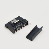 Power Connector ตัวเมีย Sata 15พินสีดำ5ชุดพร้อมล็อคโลหะ90องศาแอมป์; ฝาท้าย180องศาสำหรับคอมพิวเตอร์