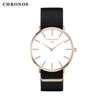 {Miracle Watch Store} CHRONOS 1898แฟชั่น Casual ไนลอนนาฬิกาสุภาพสตรีชาย Minimalist บางนาฬิกาข้อมือคู่ Lover นาฬิกา Relogio Masculino CH02