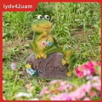 ของขวัญการทำสวน LYDV42UAM ศิลปะในสวนการตกแต่งคริสต์มาสฤดูหนาวหุ่นรูปปั้นเครื่องตกแต่งภายนอกกบสวน