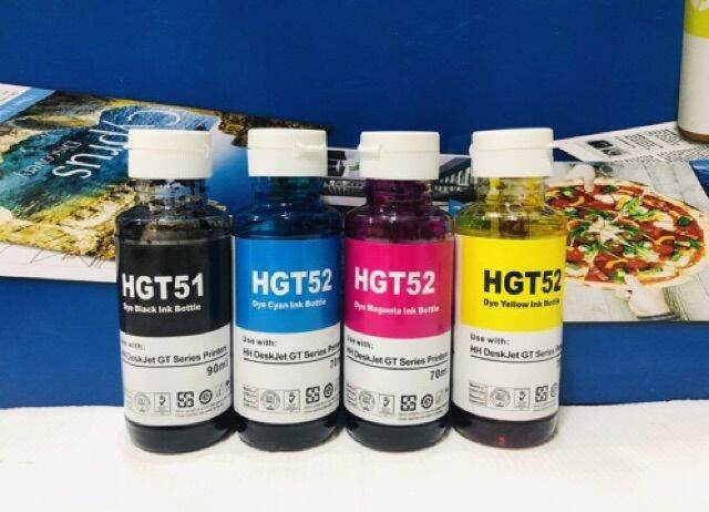 หมึกเติมhp-น้ำหมึกเติม-tank-hp-inkjet-gt51-รุ่น-gt5810-gt5820-4-สี-หมึกเกรดเอ-สีสด-ทดแทนของแท้ได้ดี