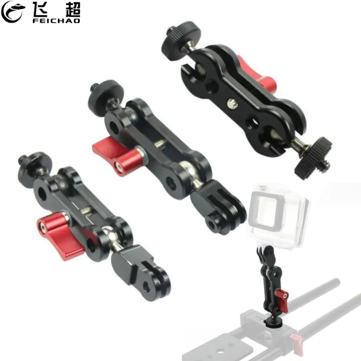 【Ready Stock】 Magic Arm Tripod Mount 1/4 Adapter Dual Head Pivot
