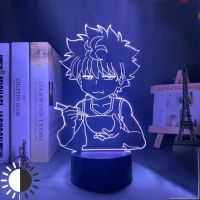 Killua โคมไฟอะนิเมะ3d อะนิเมะฮันเตอร์ X ล่าและ Gon สำหรับอุปกรณ์ตกแต่งห้องนอน Nightlight ของขวัญวันเกิดไฟ Led กลางคืนแสงมังงะไฟกลางคืน