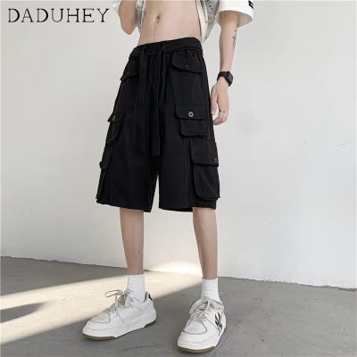 Claribelzi DaDuHey🔥 2023 New Fashion Multi-Pocket Overalls Mens All-Matching Straight Loose Oversided Shorts