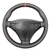 Black Faux Leather Red Marker Car Steering Wheel Cover For Mercedes-Benz W203 C-Class Kompressor 2001 2002 2003 2004 2005 2006