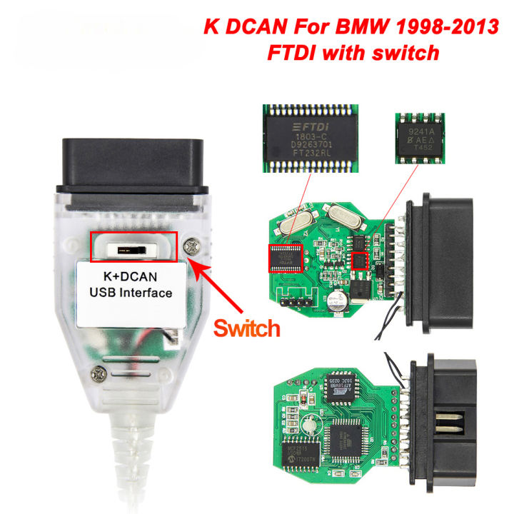 OBD Diagnose USB Interface für Ediabas INPA K+DCAN BMW OBD 2 auf