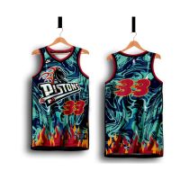 2023 NEWPISTONS 09เสื้อบาสเก็ตบอลฟรีปรับแต่งชื่อและหมายเลขเท่านั้น Full Sublimation