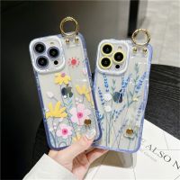 {Taoyitao Case} สายรัดข้อมือดอกไม้เคสสำหรับหัวเหว่ยคู่10 20 30 40 40E 50 Nova SE Pro Honor V40 V20 X20 X30 X30i X40 X40i X7ที่วาง X8