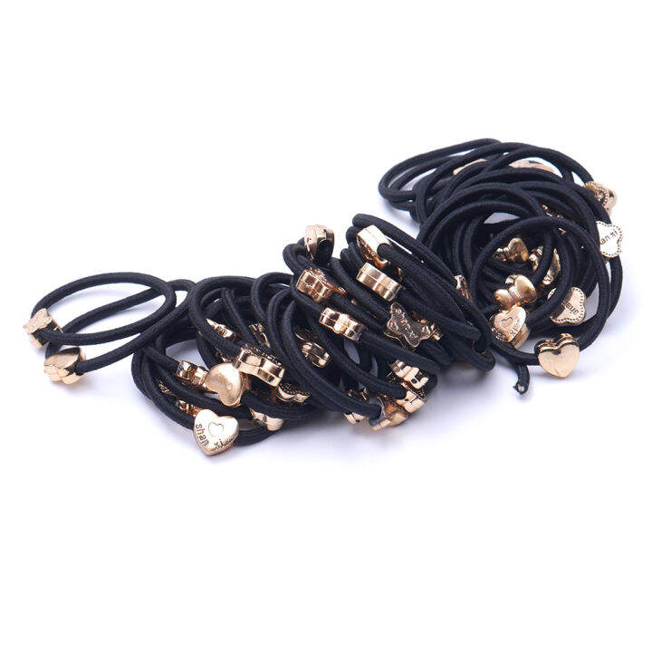 30pcs-rubber-black-fashion-ponytail-holder-hair-rope-hairband-band